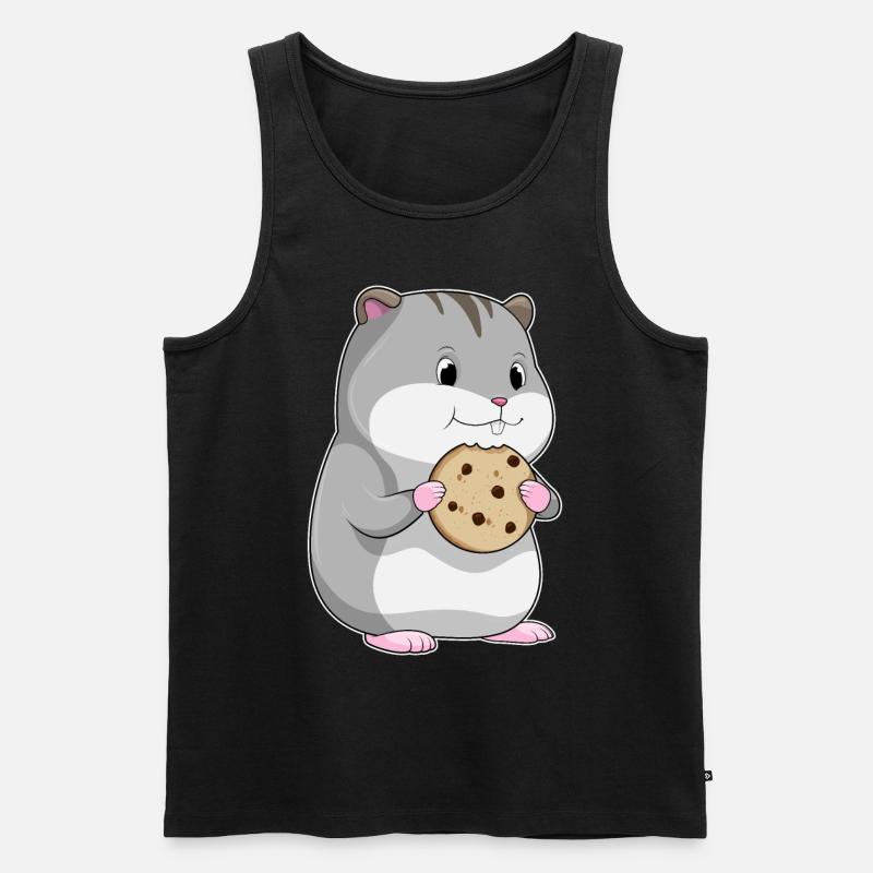 Hamster mit Keks - Männer Premium Bio Tank Top - Schwarz