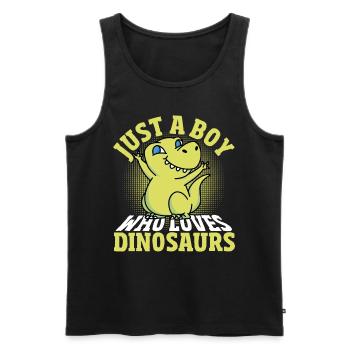 Just a Boy who loves Dinosaurs Dinosaur - Men's Premium Organic Tank Top - black - Front - AI Model Male 178 light (178cm)