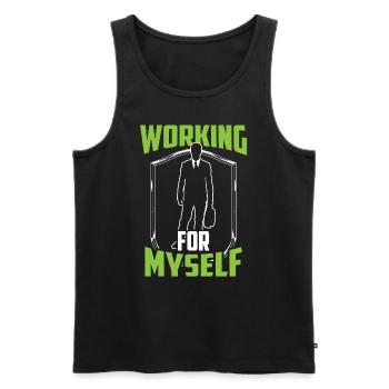 Pour moi travail PDG entrepreneurs fondateurs - Débardeur bio Premium Homme - noir - Devant - AI Model Male 178 light (178cm)