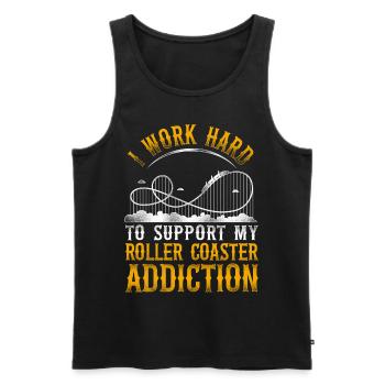 Roller Coaster Vintage I Work Hard - Men's Premium Organic Tank Top - black - Front - Michal (187cm)