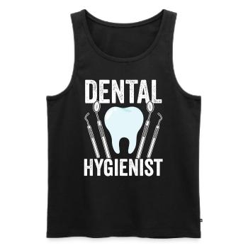 Équipe d’hygiénistes dentaires Dentiste hygiéniste dentaire - Débardeur bio Premium Homme - noir - Devant - Michal (187cm)