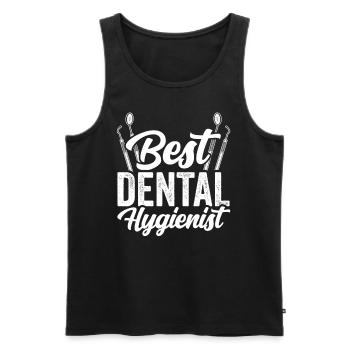 Meilleur hygiéniste dentaire Dentiste hygiène dentaire - Débardeur bio Premium Homme - noir - Devant - Michal (187cm)