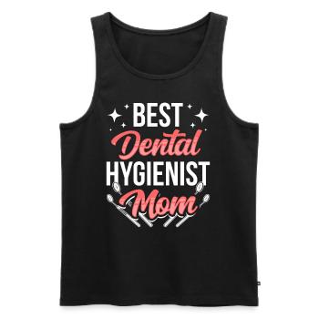 Hygiéniste dentaire Mama Hygiéniste dentaire Dentiste - Débardeur bio Premium Homme - noir - Devant - Michal (187cm)