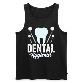Équipe d’hygiénistes dentaires Dentiste hygiéniste dentaire - Débardeur bio Premium Homme - noir - Devant - Michal (187cm)
