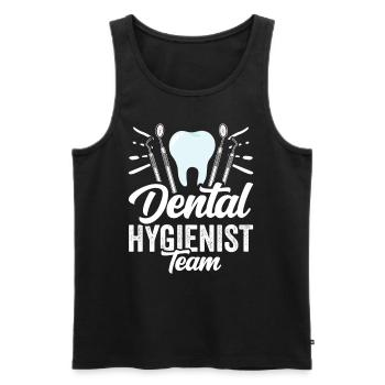 Équipe d’hygiénistes dentaires Dentiste Hygiène dentaire - Débardeur bio Premium Homme - noir - Devant - Michal (187cm)