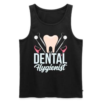 Hygiénistes dentaires Équipe d’hygiène dentaire Dentiste - Débardeur bio Premium Homme - noir - Devant - Michal (187cm)