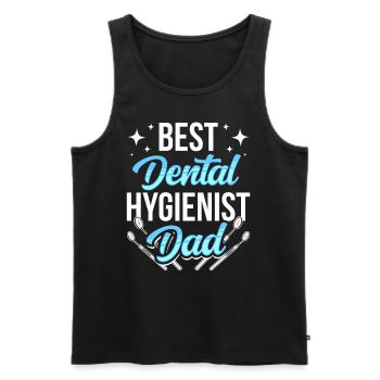 Dental Hygienist Papa Dentist Dental Hygiene Team - Men's Premium Organic Tank Top - black - Front - Michal (187cm)