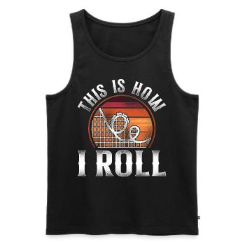 Roller Coaster Vintage Retro This - Men's Premium Organic Tank Top - black - Front - AI Model Male 178 light (178cm)