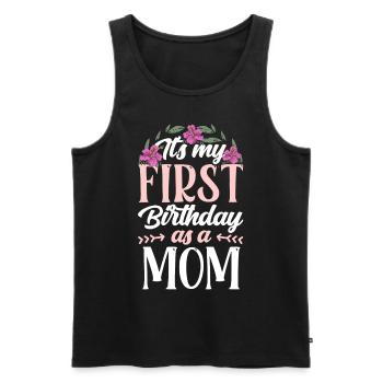 C’est mon premier anniversaire en tant que maman maman - Débardeur bio Premium Homme - noir - Devant - Michal (187cm)