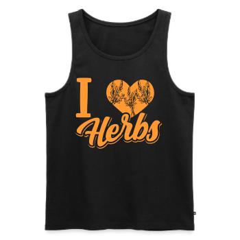 I love herbs herb herb garden - Men's Premium Organic Tank Top - black - Front - AI Model Male 178 light (178cm)