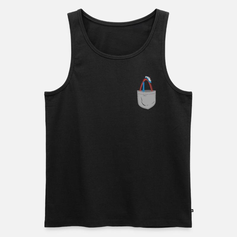 Roller Coaster Pocket - Männer Premium Bio Tank Top - Schwarz