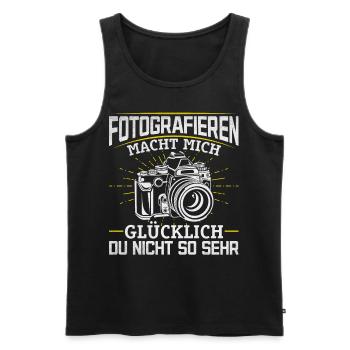 Fotografie macht mich glücklich Du nicht so sehr - Männer Premium Bio Tank Top - Schwarz - Vorne - Michal (187cm)