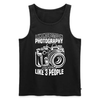 Interested in photography and maybe 3 - Men's Premium Organic Tank Top - black - Front - AI Model Male 178 light (178cm)