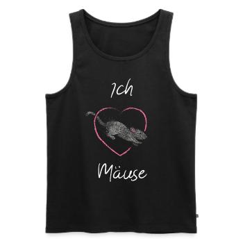 I love mice Mice lovers House mouse Breeding mice - Men's Premium Organic Tank Top - black - Front - AI Model Male 178 light (178cm)
