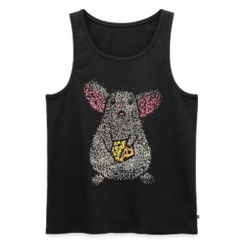 Mouse lovers Cheese lovers Cheese lover House mouse - Men's Premium Organic Tank Top - black - Front - AI Model Male 178 light (178cm)