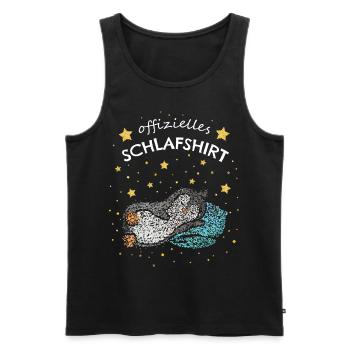 Offizielles Schlafshirt Pinguin Morgenmuffel - Männer Premium Bio Tank Top - Schwarz - Vorne - Michal (187cm)