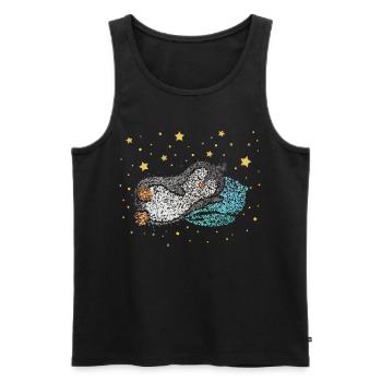 Chemise câline Chemise de couchage Penguin Morning Muffle - Débardeur bio Premium Homme - noir - Devant - Michal (187cm)