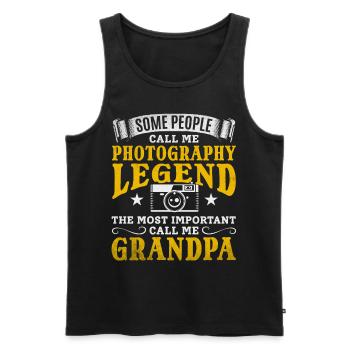 Fotografie Opa Fotograf Opa Foto - Männer Premium Bio Tank Top - Schwarz - Vorne - Michal (187cm)