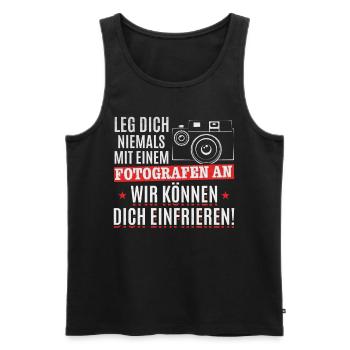 Fotograf Lustig Fotograf Fotografie Lustiges - Männer Premium Bio Tank Top - Schwarz - Vorne - Michal (187cm)
