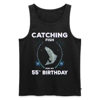 Fisherman's birthday 55 Fishing 55ter - Men's Premium Organic Tank Top - black - Front - Michal (187cm)