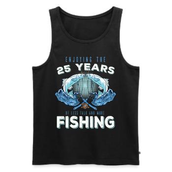 Fischergeburtstag 25 Angeln 25ter Angler - Männer Premium Bio Tank Top - Schwarz - Vorne - Michal (187cm)