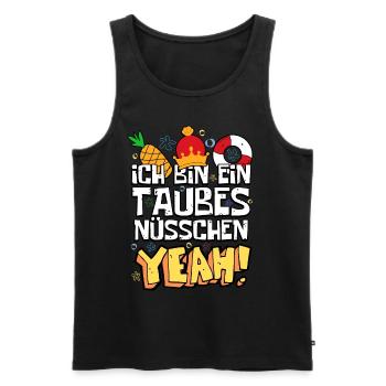 Ich bin ein taubes Nüsschen Yeah Spruch Fernsehen - Männer Premium Bio Tank Top - Schwarz - Vorne - Michal (187cm)