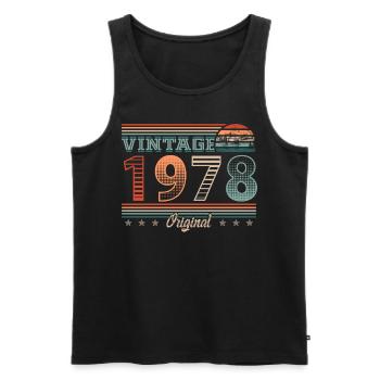 Vintage 1978 Year of birth 1978 Birthday Men - Men's Premium Organic Tank Top - black - Front - AI Model Male 178 light (178cm)