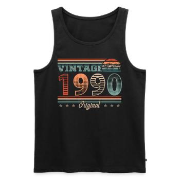 Vintage 1990 Year of birth 1990 Birthday Men - Men's Premium Organic Tank Top - black - Front - Michal (187cm)
