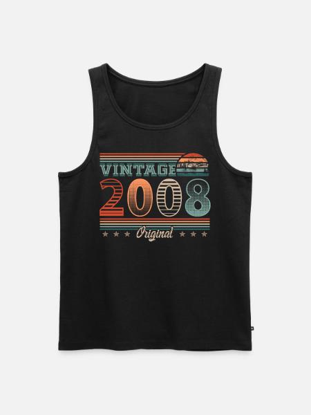 Vintage 2008 Fødselsår 2008 Fødselsdag Mænd - Herre Premium økologisk tanktop - sort