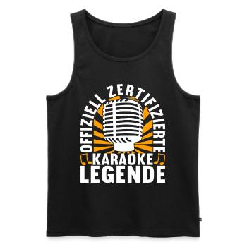 Karaoke Karaokeabend - Männer Premium Bio Tank Top - Schwarz - Vorne - Michal (187cm)