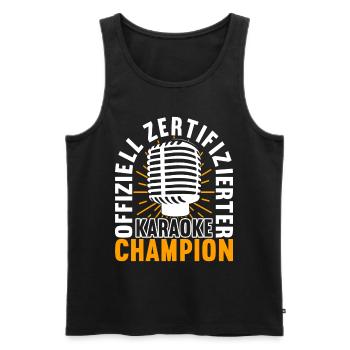 Karaoke Karaokeabend - Männer Premium Bio Tank Top - Schwarz - Vorne - Michal (187cm)