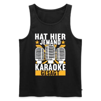 Karaoke Karaokeabend - Männer Premium Bio Tank Top - Schwarz - Vorne - Michal (187cm)