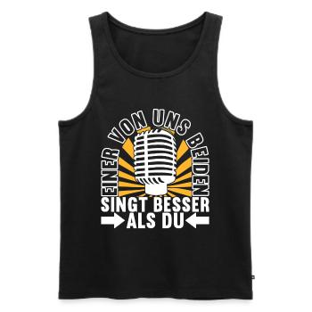 Karaoke Karaokeabend - Männer Premium Bio Tank Top - Schwarz - Vorne - Michal (187cm)