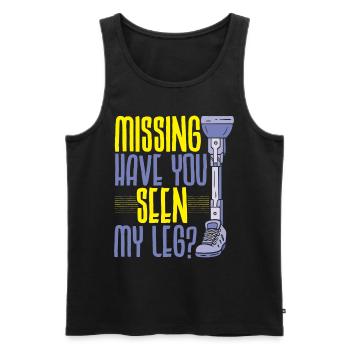 Vermisst Haben Sie mein Bein gesehen Amputierter A - Männer Premium Bio Tank Top - Schwarz - Vorne - Michal (187cm)