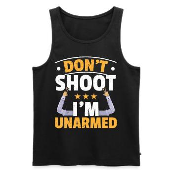 Nicht schießen, ich bin unbewaffnet Amputierter Am - Männer Premium Bio Tank Top - Schwarz - Vorne - AI Model Male 178 light (178cm)