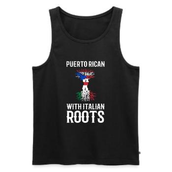 Portoricain avec des racines italiennes Porto Rico Italie - Débardeur bio Premium Homme - noir - Devant - Michal (187cm)