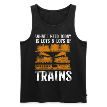 Steam Train Driver Trainspotting - Männer Premium Bio Tank Top - Schwarz - Vorne - AI Model Male 178 light (178cm)