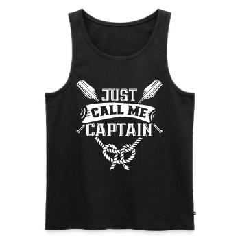 Just call me captain boating boat ship - Men's Premium Organic Tank Top - black - Front - Michal (187cm)