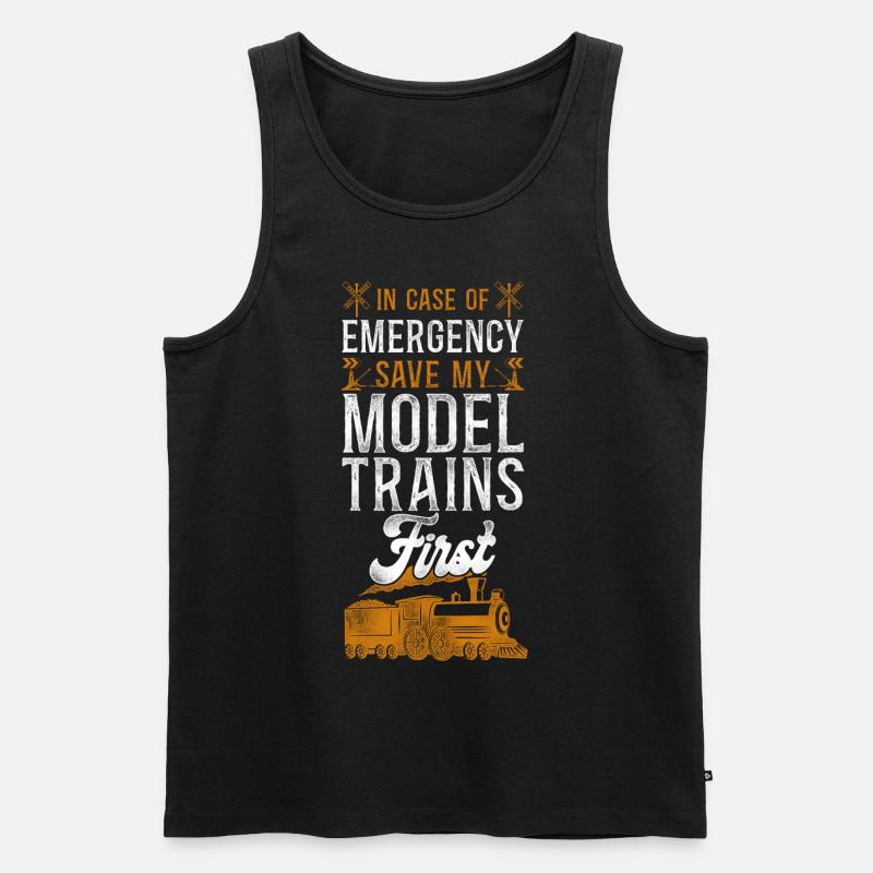 Steam Train Driver Trainspotting - Männer Premium Bio Tank Top - Schwarz