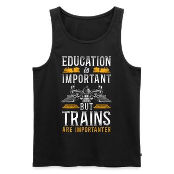 Steam Train Driver Trainspotting - Männer Premium Bio Tank Top - Schwarz - Vorne - Michal (187cm)