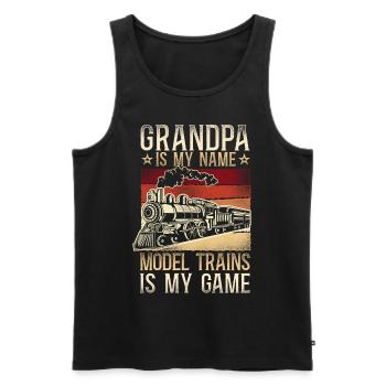 Steam Train Driver Trainspotting - Männer Premium Bio Tank Top - Schwarz - Vorne - Michal (187cm)