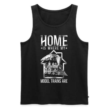 Steam Train Driver Trainspotting - Men's Premium Organic Tank Top - black - Front - Michal (187cm)