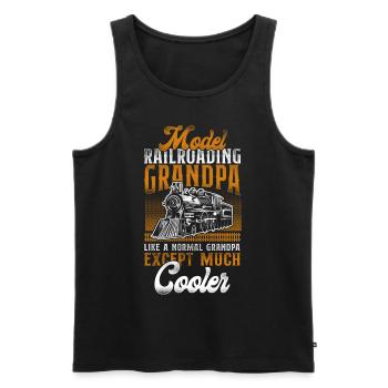 Steam Train Driver Trainspotting - Männer Premium Bio Tank Top - Schwarz - Vorne - Michal (187cm)