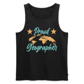 Proud Geography Geography Geography Student - Men's Premium Organic Tank Top - black - Front - AI Model Male 178 light (178cm)
