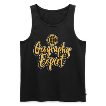 Geography Expert Geography Student Geographer - Men's Premium Organic Tank Top - black - Front - AI Model Male 178 light (178cm)