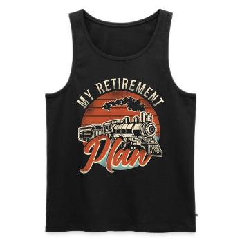 Steam Train Driver Trainspotting - Men's Premium Organic Tank Top - black - Front - Michal (187cm)