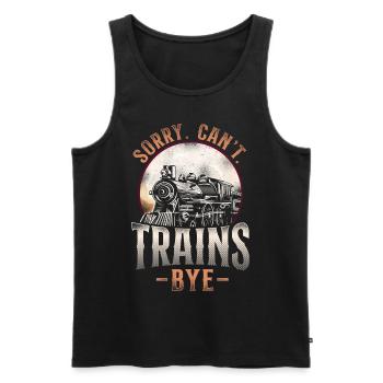 Steam Train Driver Trainspotting - Männer Premium Bio Tank Top - Schwarz - Vorne - AI Model Male 178 light (178cm)
