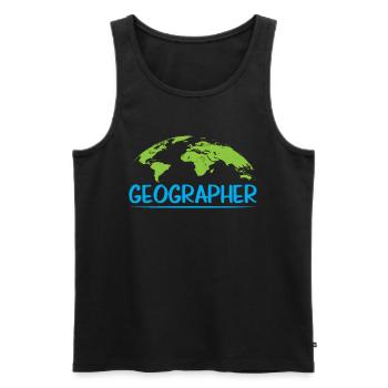 Geography Geography Profession Geography Student - Men's Premium Organic Tank Top - black - Front - AI Model Male 178 light (178cm)