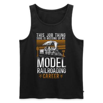 Steam Train Driver Trainspotting - Männer Premium Bio Tank Top - Schwarz - Vorne - Michal (187cm)