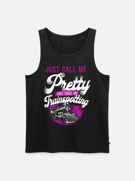 Steam Train Driver Trainspotting - Men's Premium Organic Tank Top - black